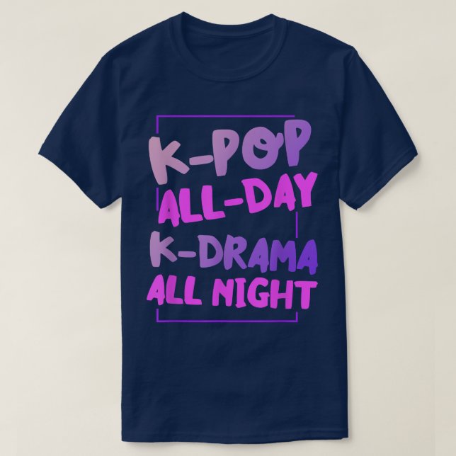 Camiseta KPop All Day KDrama a noite inteira calar drama co (Frente do Design)