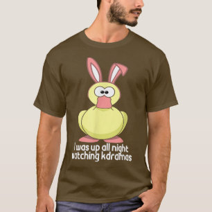 Camiseta KPop Engraçado Duck Bunny Korea Subindo A Noite As