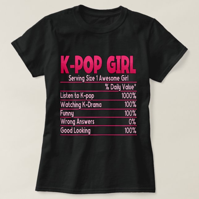 Camiseta Kpop Girl, Pop Music Kpop (Frente do Design)