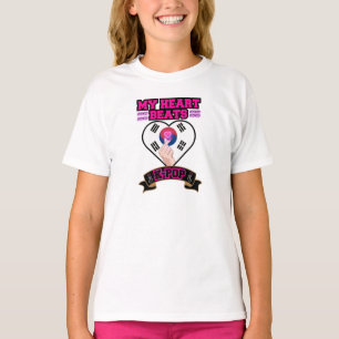 Camiseta KPop Heart Korea Flag Hand Hand Symbol Music Desig