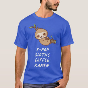 Camiseta KPop Sloths Café Ramen Kawaii Lover Aestético An
