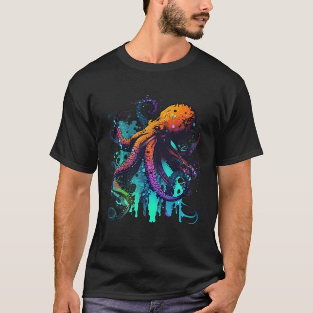 Camiseta Kraken Octopus Sailing Ocean (Frente)