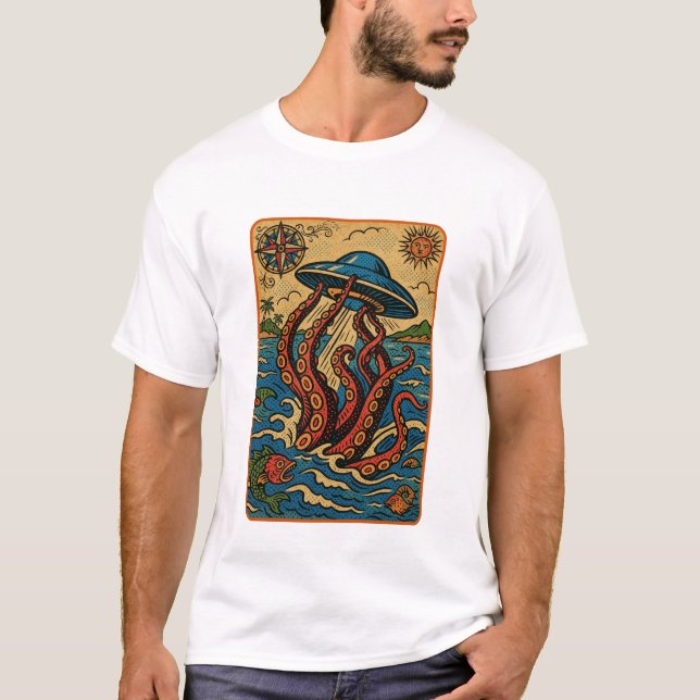 Camiseta Kraken vs UFO: O Mapa Esquecido (Frente)