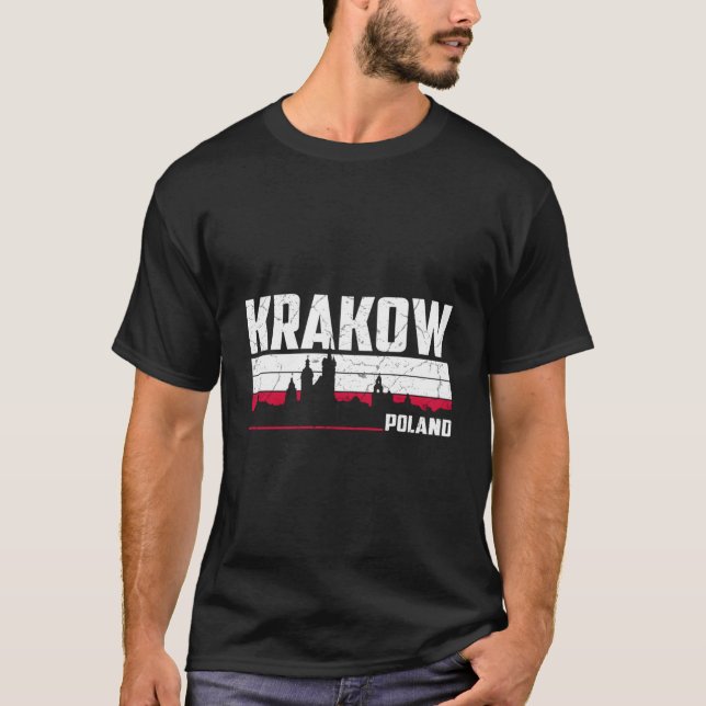 Camiseta Krakow Skyline Polônia (Frente)