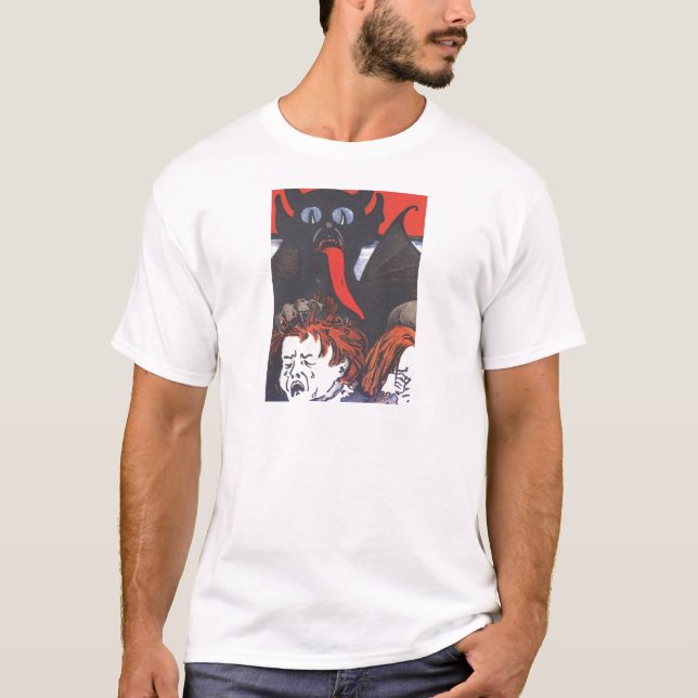 Camiseta Krampus Castigando Crianças (Frente)
