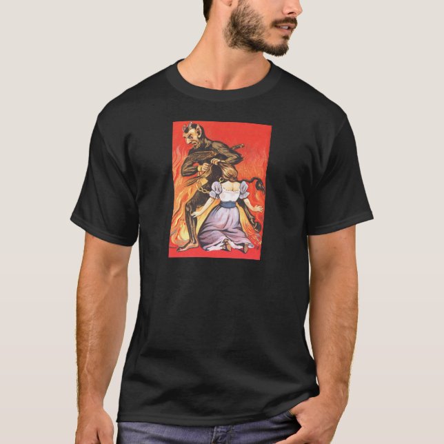Camiseta Krampus Castigando Mulher (Frente)