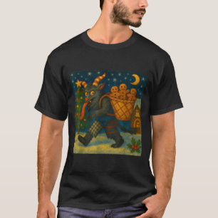 Camiseta Krampus Engraçado Biscoito de Natal Noturno Festiv