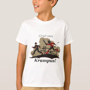 Camiseta Krampus persegue o miúdo