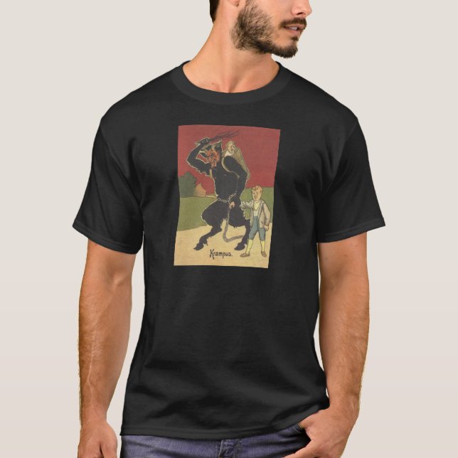 Camiseta Krampus Sequestrando Crianças (Frente)