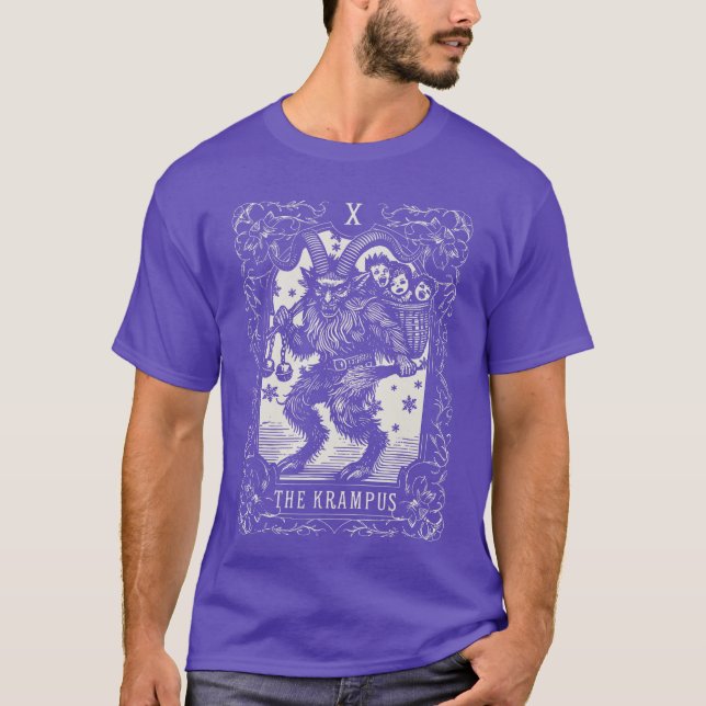 Camiseta Krampus Tarot Card Design Christmas Season Evil Pa (Frente)