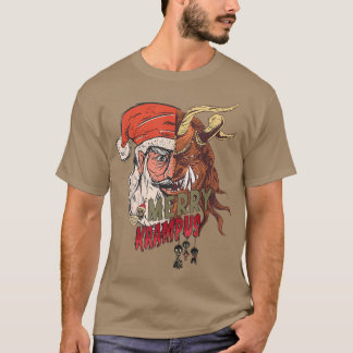 Camiseta Krampusnacht Feliz Krampus e Papais noeis Cristo d