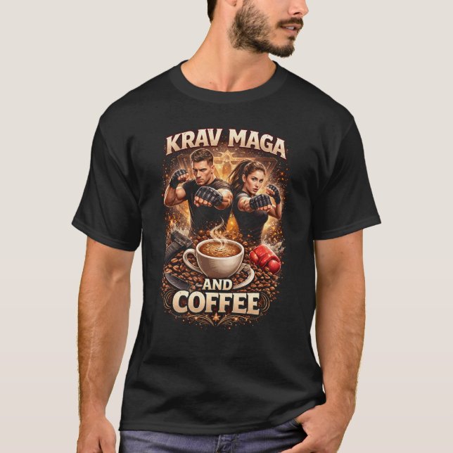 Camiseta Krav Maga and Coffee (Frente)