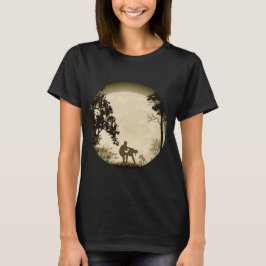 Camiseta Krav Maga Groin Kick com uma lua cheia latte