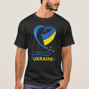 Camiseta Kremenes Ucrânia National Flag Heart Crest