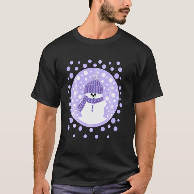 Camiseta Krimbles Diversão Dotty Snowman Com Lilac Wooly Ha (Frente)
