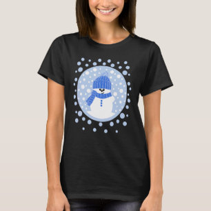 Camiseta Krimbles Diverte Dotty Snowman Com Blue Wooly Hat 
