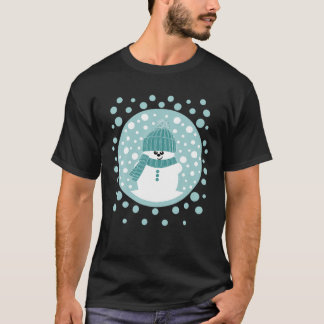 Camiseta Krimbles Diverte Dotty Snowman Com Teal Wooly Hat 