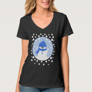Camiseta Krimbles Diverte Snowman Com Blue Wooly Hat An