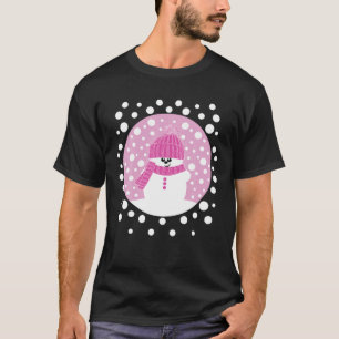 Camiseta Krimbles Diverte Snowman Com Um Burro Rosa