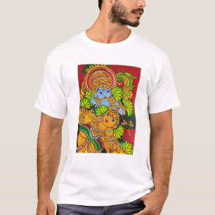 Camiseta Krishna Radhs, pintura mural