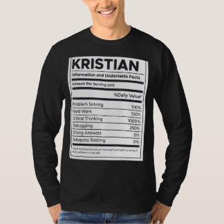 Camiseta Kristian Nutrition Information Problem Resolvendo