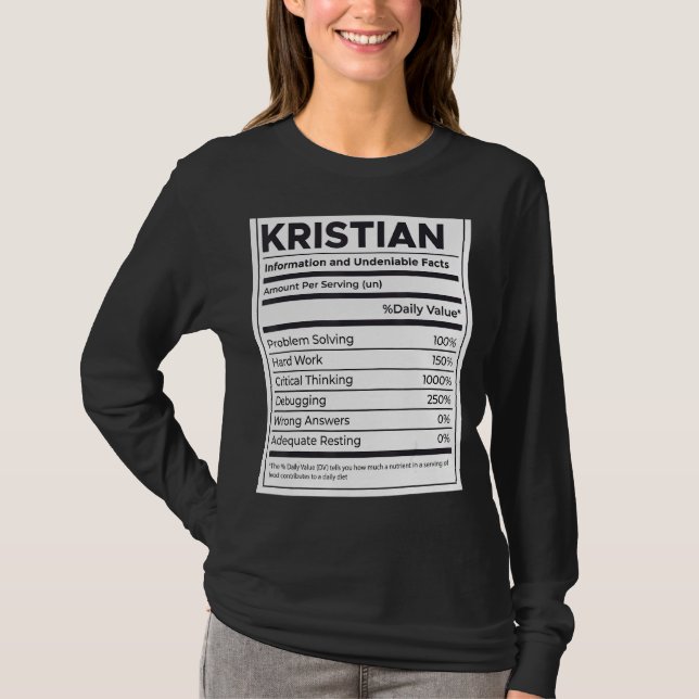 Camiseta Kristian Nutrition Information Problem Resolvendo  (Frente)