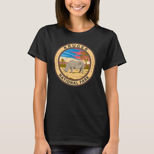 Camiseta Kruger National Park White Rhinocerontes Viagem Ar (Frente)