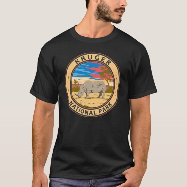 Camiseta Kruger National Park White Rhinocerontes Viagem Ar (Frente)