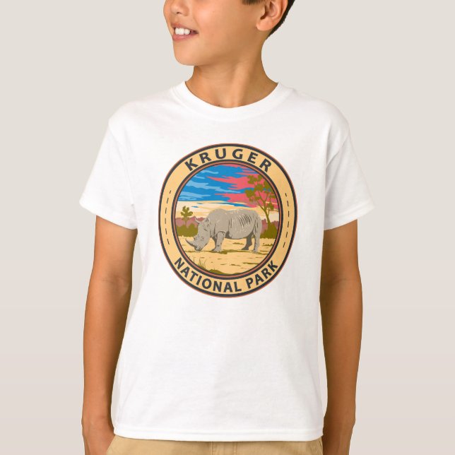 Camiseta Kruger National Park White Rhinocerontes Viagem Ar (Frente)