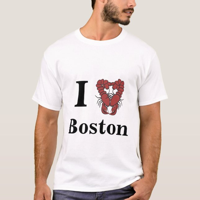 Camiseta KRW eu amo a lagosta do divertimento de Boston (Frente)