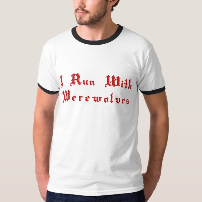 Camiseta KRW que eu funciono com homens-lobo (Frente)