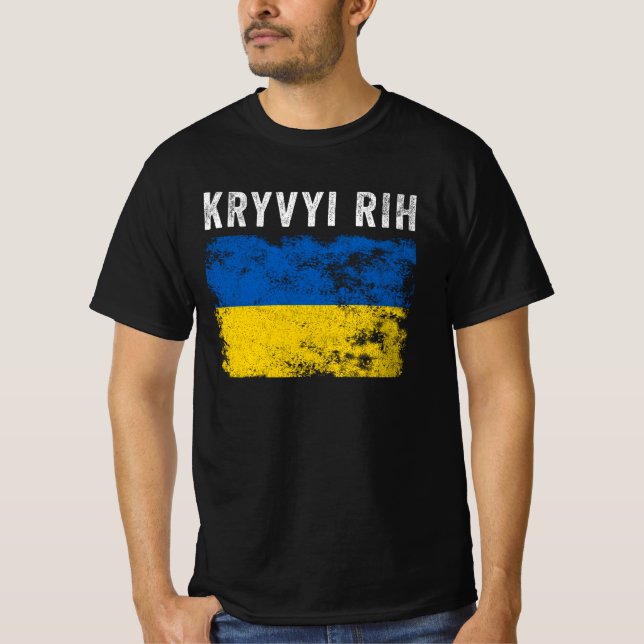 Camiseta Kryvyi Rih Ucrânia Patriótico Ucraniano (Frente)