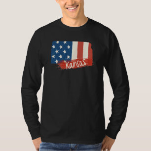 Camiseta Ks Kansas Cute Para Sua Abreviação De Outline Stat