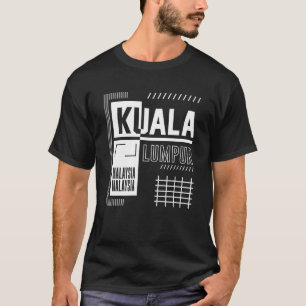 Camiseta Kuala Lumpur Malásia Tipografia Urbana Moderna Des