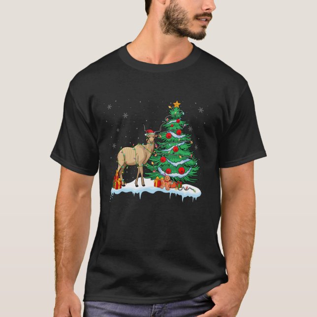 Camiseta Kudu Lover Natal Kudu Vestindo Santa Hat Xmas L (Frente)