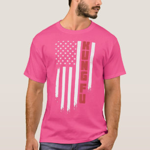 Camiseta Kung Fu American Usa Flag Kung Fu Arte Marcial