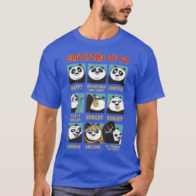 Camiseta Kung Fu Bear Emotions Of Po Portrait Grid gift fun (Frente)