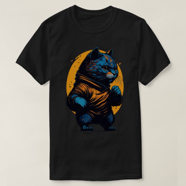 Camiseta Kung Fu Cat (Frente do Design)