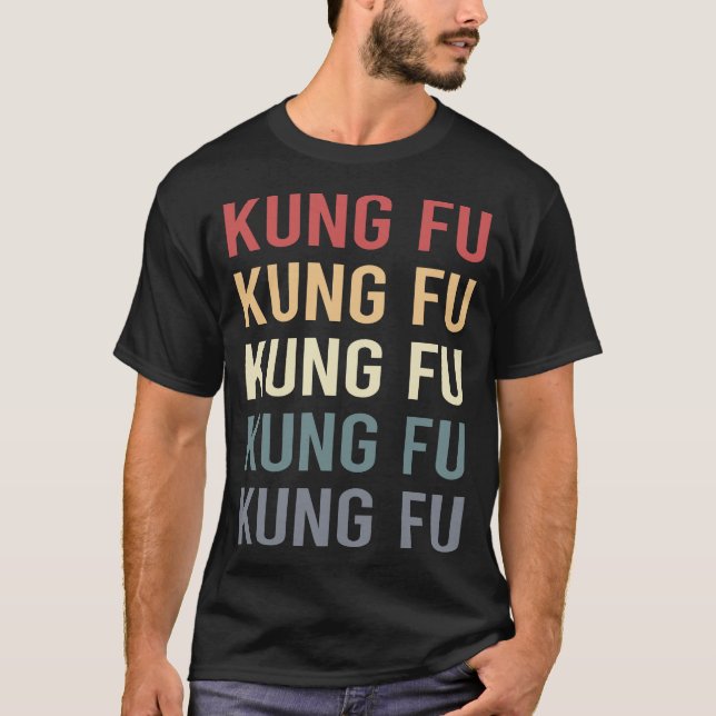 Camiseta Kung Fu de Texto Retro (Frente)