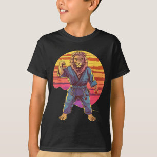 Camiseta Kung Fu Leão Pôr-do-Sol MMA Kickboxing Judô Taekwo