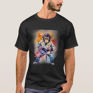 Camiseta Kung Fu Macaco Aquarela Kickboxing Mma Amante de M