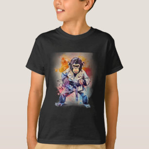 Camiseta Kung Fu Macaco Aquarela Kickboxing Mma Amante de M