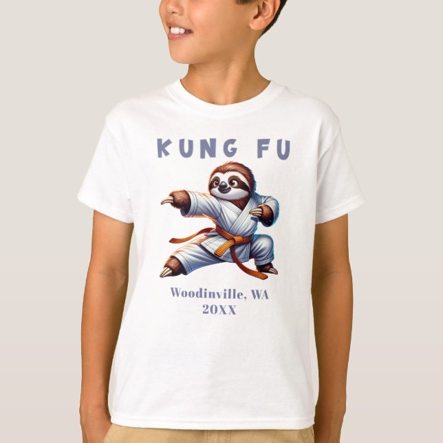 Camiseta Kung Fu Marcial Artes Personalizadas Nome Data (Frente)