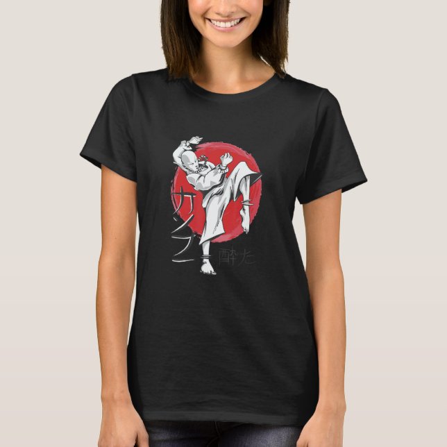 Camiseta Kung fu master fighting karate kicking martial art (Frente)