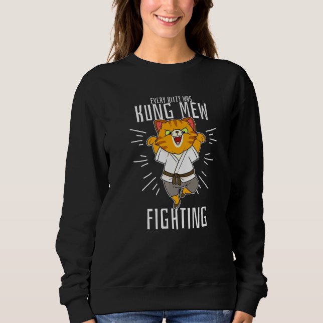 Camiseta Kung Mew Combatendo Kung Fu Kitten Batalha Cat Kar (Frente)