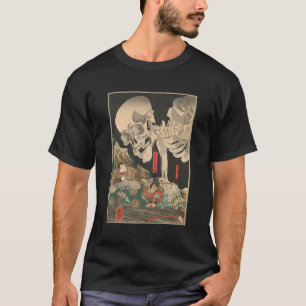 Camiseta Kuniyoshi Skeleton Specter Arte Japonesa