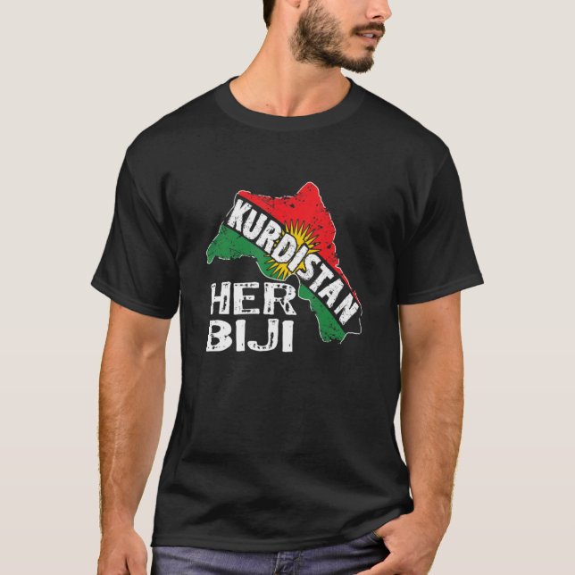 Camiseta Kurden Kurdista Newroz Kurdi Bandeira Seu Biji Kur (Frente)