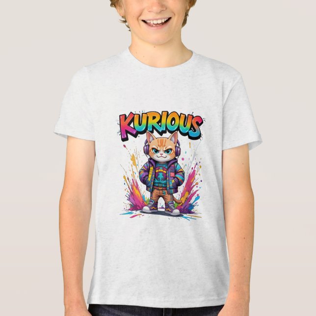 Camiseta Kurious Manga Cat (Frente)