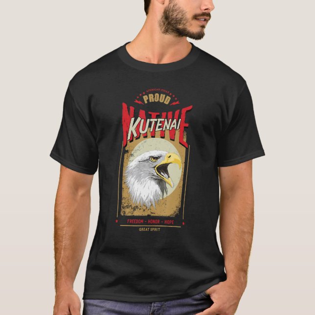 Camiseta Kutenai Native American Eagle Spirit Honra De Vint (Frente)