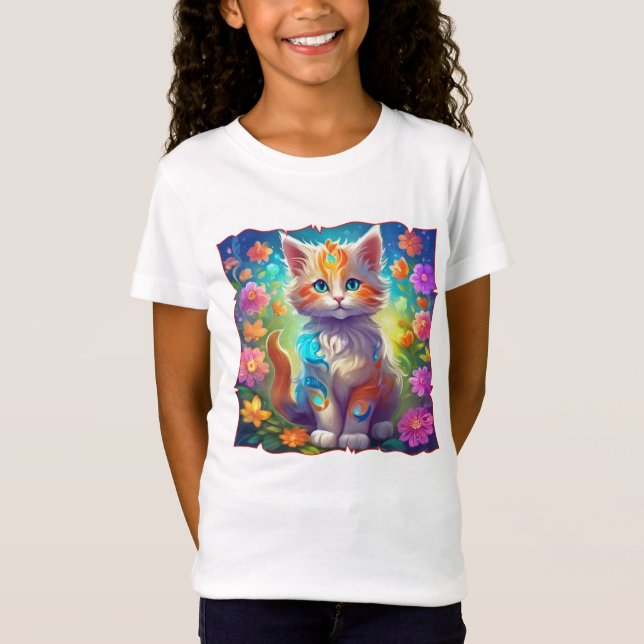 Camiseta Kutie Kat Whimsical Kitten Tshirt (Frente)